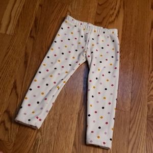 Polka dot fleece lined pants